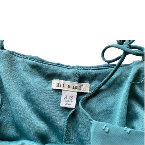 MIAMI Green Tassel Strap Texture Ruffle Maxi Dress Size XXS - Picture 4 of 8